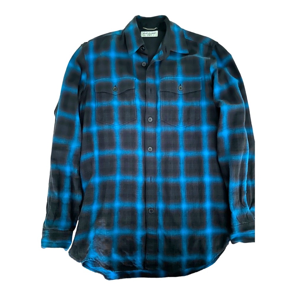 Saint Laurent shadow plaid shirt